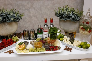 Fruits on Racks next to Alcoholic Beverages