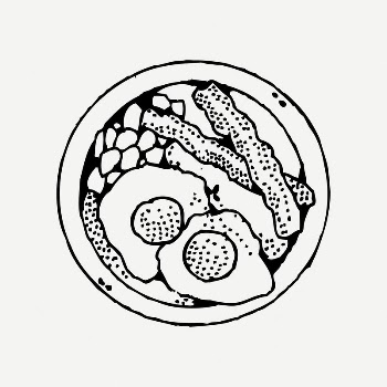 Fry up collage element, vintage | Free PSD Illustration - rawpixel