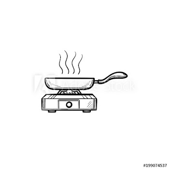 Frying pan hand drawn outline doodle icon