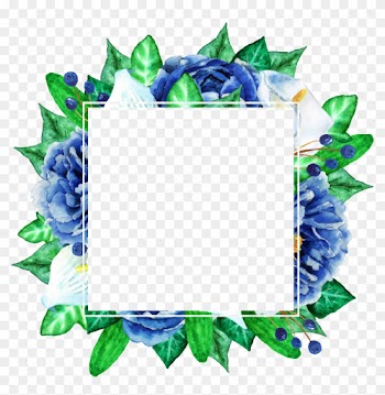 Ftestickers Flowers Frame Transparent Spring Springtime - Free Blue Watercolor Flower Bouquet