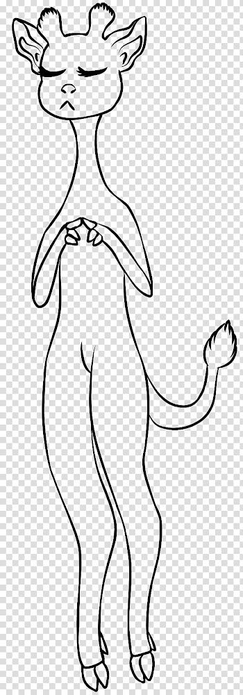 FU Anthro Giraffe Line art transparent background PNG clipart