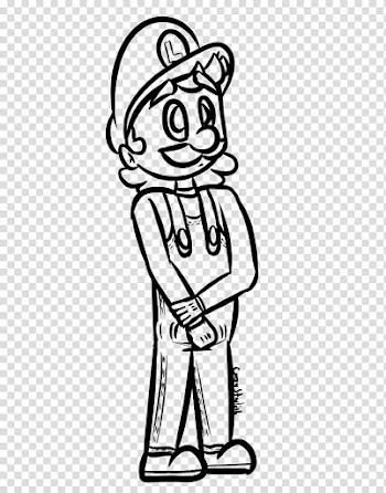 FU Luigi Line Art, Luigi illustration transparent background PNG clipart