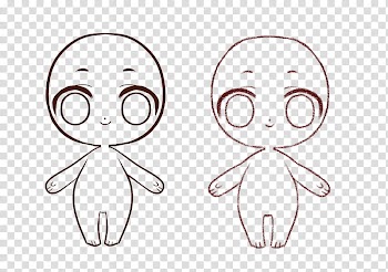 FU Simple Chibi Base Crayon, two anime transparent background PNG clipart