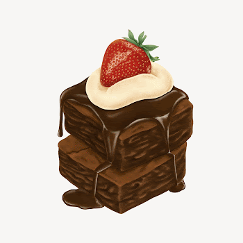 Fudge brownies, strawberry topping, dessert | Free Photo Illustration - rawpixel