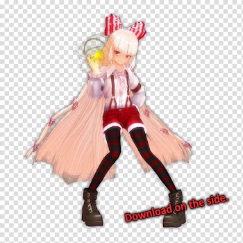 Fujiwara no Mokou,Shorts Edit, [DL], animated female character transparent background PNG clipart