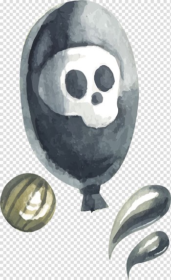 Fukushima Devil Fish: Anti-Nuclear Manga Watercolor painting Balloon Dzintars, Skull balloon transparent background PNG clipart