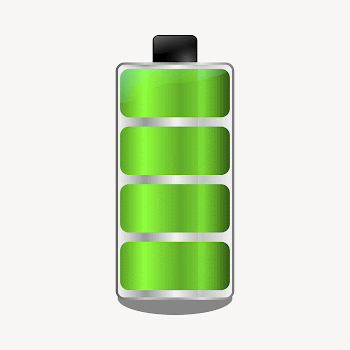 Full battery clipart illustration psd. | Free PSD - rawpixel