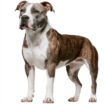 Full Body Pitbull on White Background
