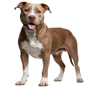 Full Body Pitbull on White Background