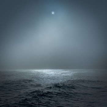 full moon lighted body of water