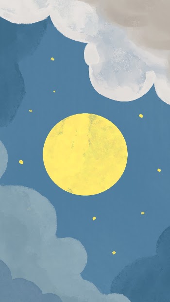 Full moon mobile wallpaper cloudy | Free PSD - rawpixel