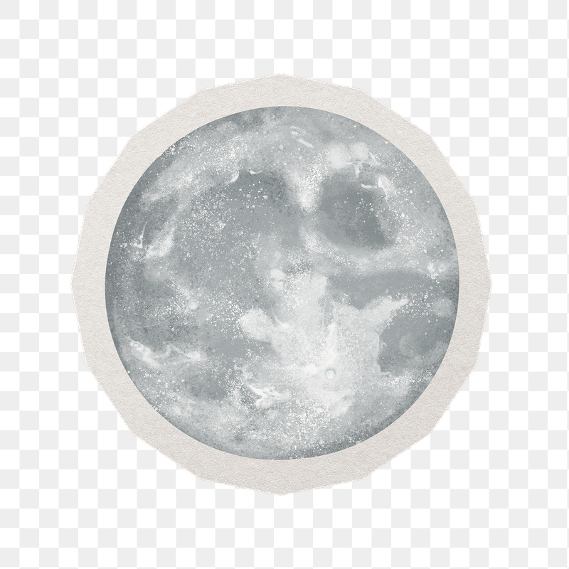 Full moon png grey sticker, | Free PNG - rawpixel