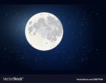 full moon with stars dark black sky at night 3d