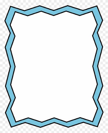 Full Page Blue Zig Zag Frame - Word