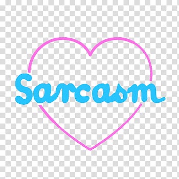 Full, sarcasm text in pink heart illustration transparent background PNG clipart