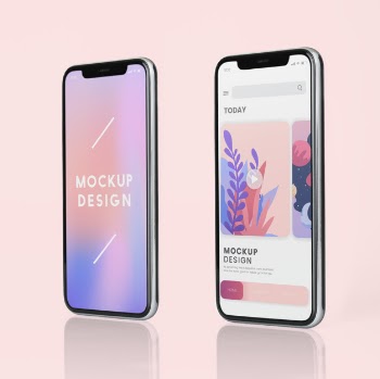 Full screen smartphone mockup design Free Psd