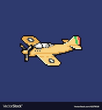 fully editable pixel art airplane