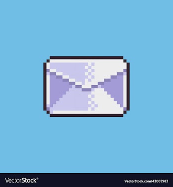 fully editable pixel art envelope stamp