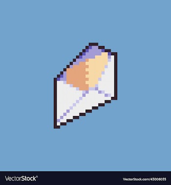 fully editable pixel art envelope stamp
