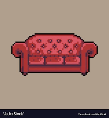 fully editable pixel art sofa