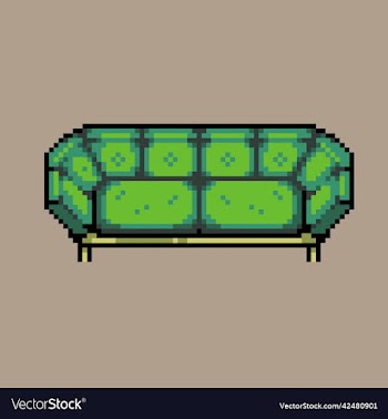 fully editable pixel art sofa