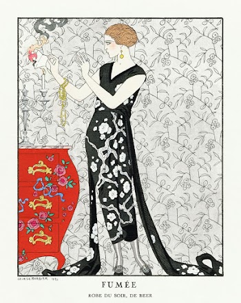 Fum&eacute;e: Robe du soir, de Beer (1921) fashion illustration in high resolution by George Barbier. Original from The Rijksmuseum. Digitally enhanced by rawpixel.