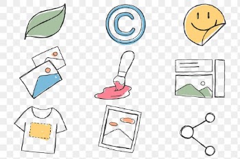Fun business icon transparent png set