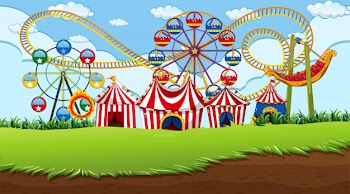 Fun fair background scene Free Vector