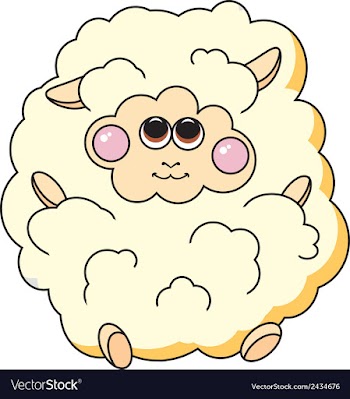 Fun sheep on white background vector image