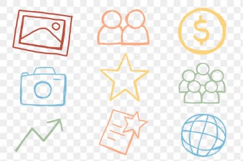 Functional business icon transparent png set