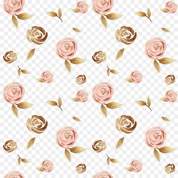Fundal Flower - Gold foil pull paint flowers PNG Free Background 