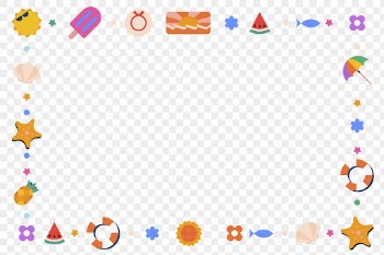 Funky beach png doodle frame, | Free PNG - rawpixel