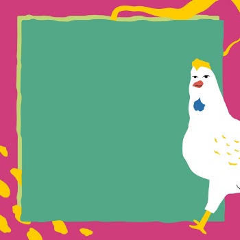 Funky chicken frame background, green | Free PSD - rawpixel