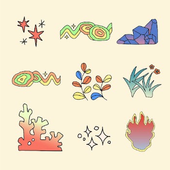 Funky doodle collage elements, colorful | Free Vector - rawpixel