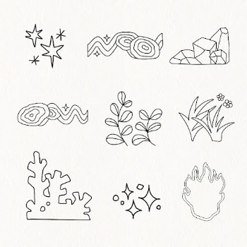 Funky doodle design line art, | Free PSD - rawpixel