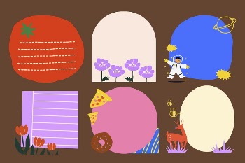 Funky doodle frame backgrounds set | Free Vector - rawpixel