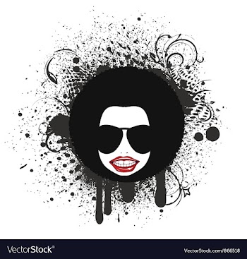 Funky face emblem vector image