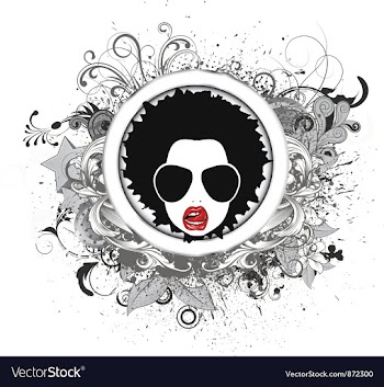 Funky face emblem vector image