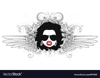 Funky face emblem vector image