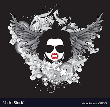 Funky face with floral vector image
