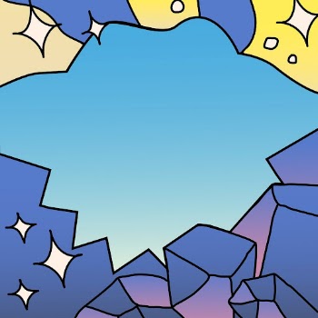 Funky frame, abstract crystals, blue | Free PSD - rawpixel