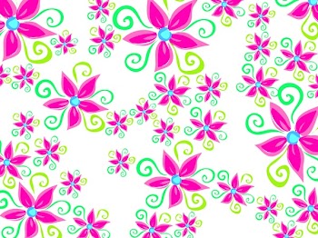 funky groovy daisy flower pattern on white (vector)