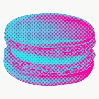 Funky halftone macaron design element with white border  | Free  transparent png - 2342513