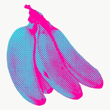 Funky neon halftone banana bunch sticker overlay | Free  transparent png - 2340899