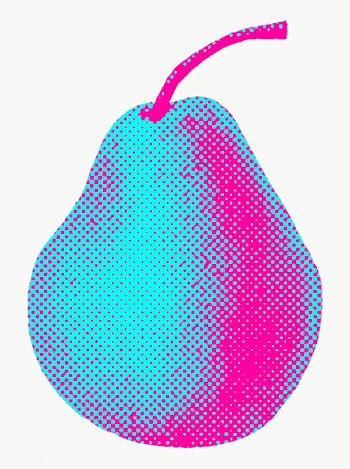 Funky neon halftone fresh pear sticker overlay | Free  transparent png - 2340988