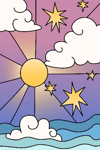 Funky ocean background, cute fluffy | Free Vector - rawpixel