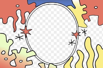 Funky png frame, abstract coral | Free PNG Sticker - rawpixel