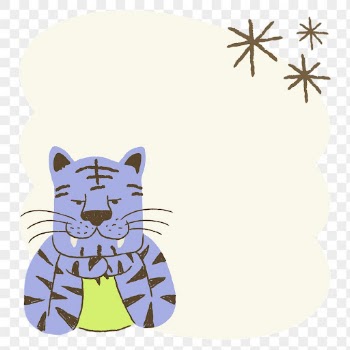 Funky tiger png frame sticker, | Free PNG Sticker - rawpixel