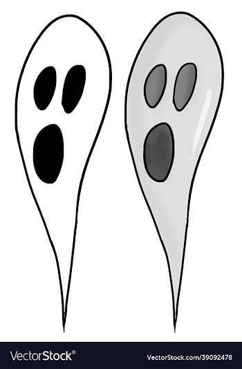 funny and scary hand drawn halloween ghost