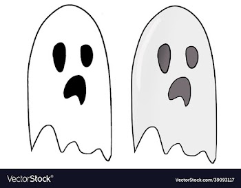 funny and scary hand drawn halloween ghost